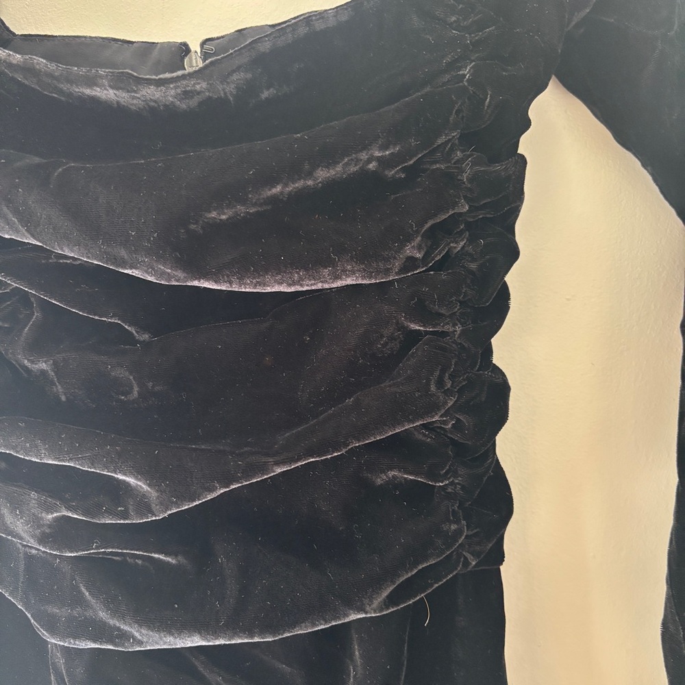 New With Tags Sezane Black Velvet Djoy Dress Dress - Size 34 - Picture 5 of 10